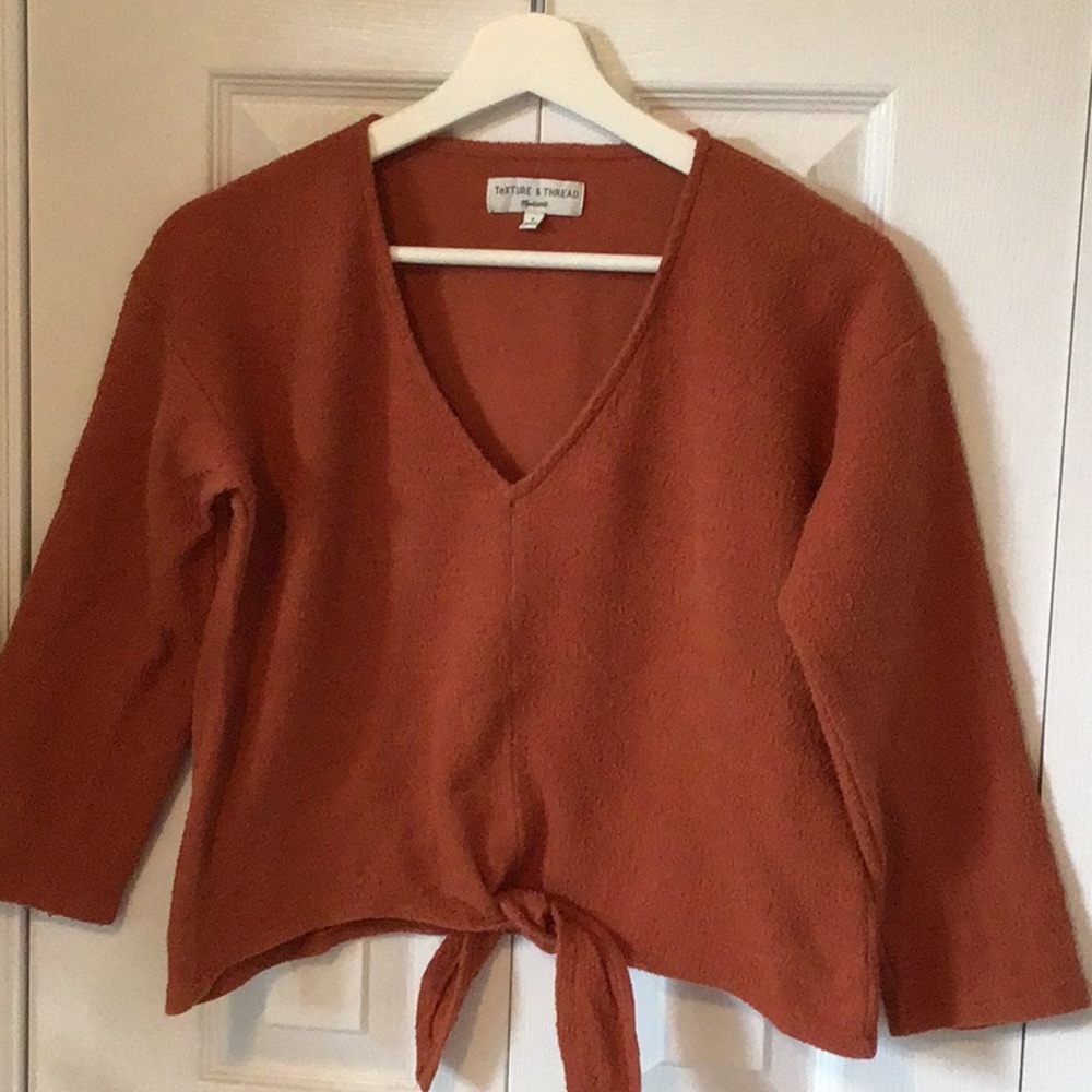3/50$ Madewell textured tie-front top Afterglow S
